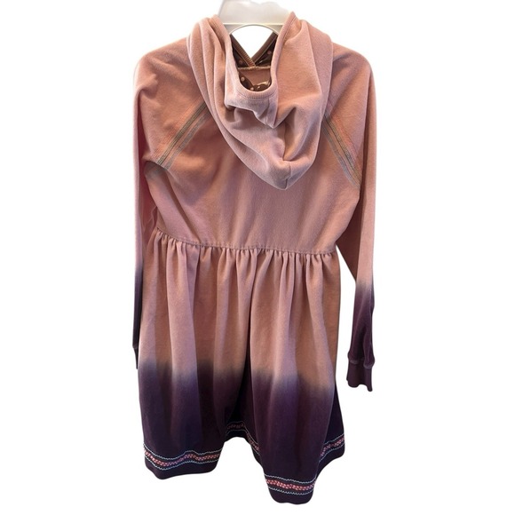 Matilda Jane Just Imagine Velour Pink Purple OMBRÉ Long Sleeve Hooded Dress 16 - Picture 2 of 7